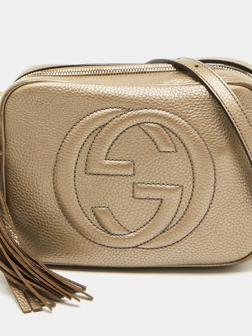 Gucci Metallic Gold Soho Disco in metallic gold - Leather Crossbody Bag